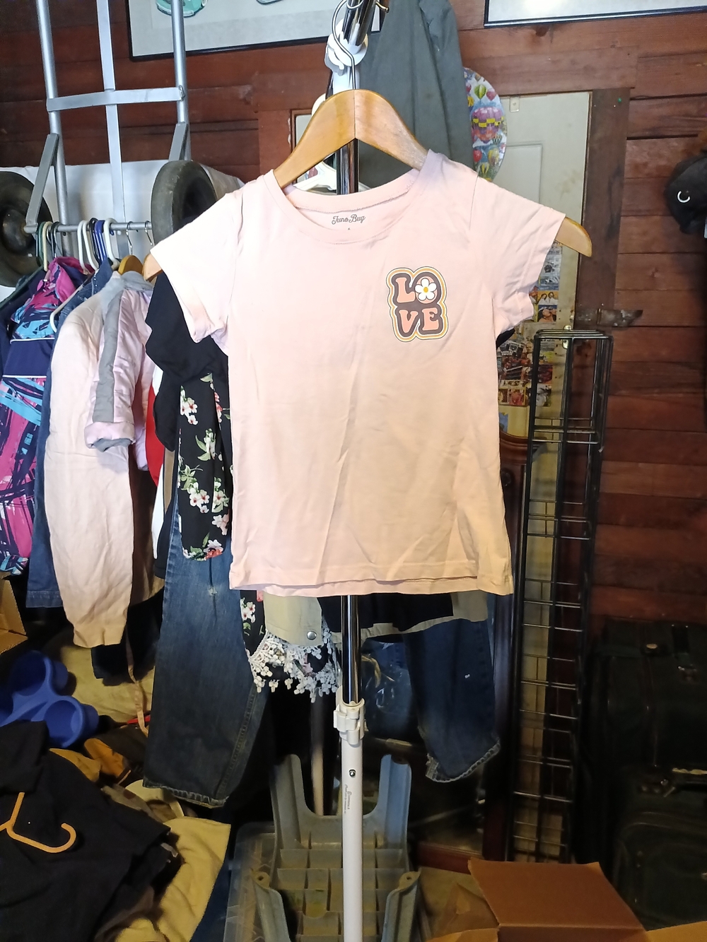 Girls' Light Pink 'Love' Short Sleeve Tee